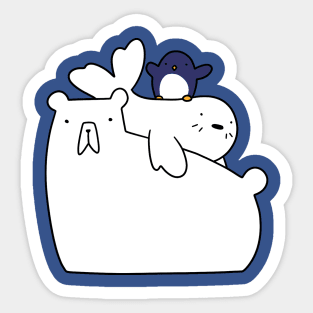 Polar Bear Harp Seal and Penguin Sticker